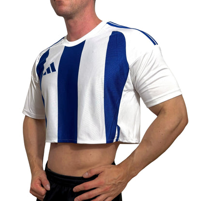 Adidas Blue\White Stripe Crop Top