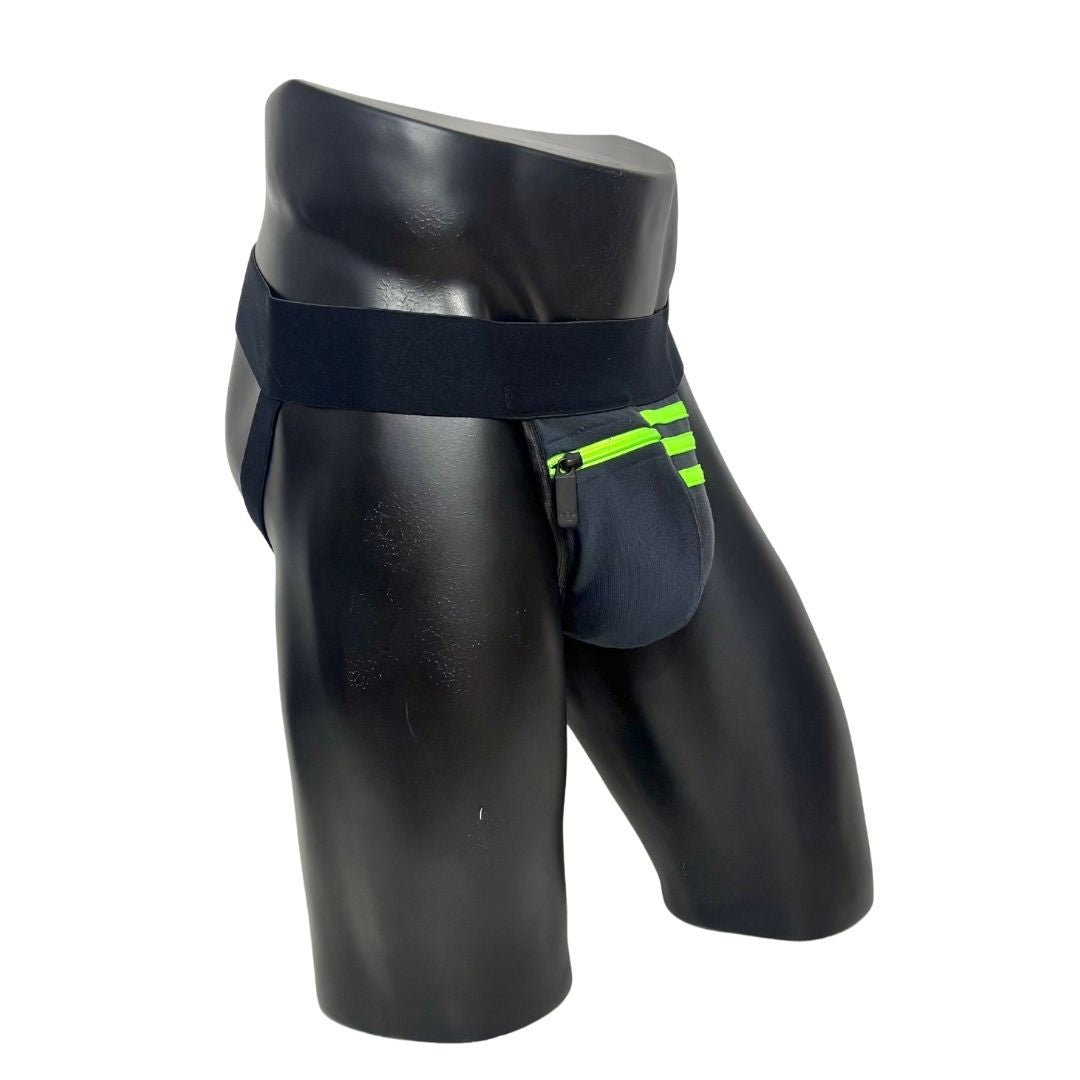 Adidas 3 Stripes Acid Green Pocket Jockstrap/Thong 2.0
