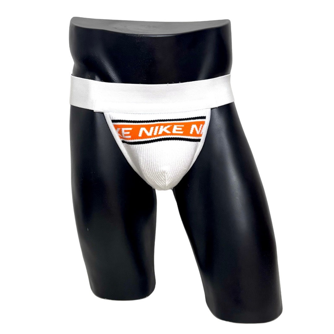 Nike Retro Orange/White Logo Socks Jockstrap/Thong
