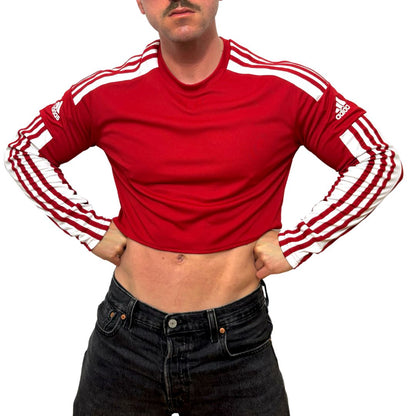 Adidas Sport Red Long Sleeve Crop Top