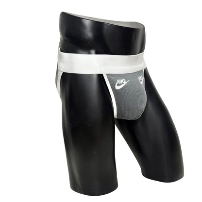 Nike Steel Gray White Logo Socks Jockstrap/Thong