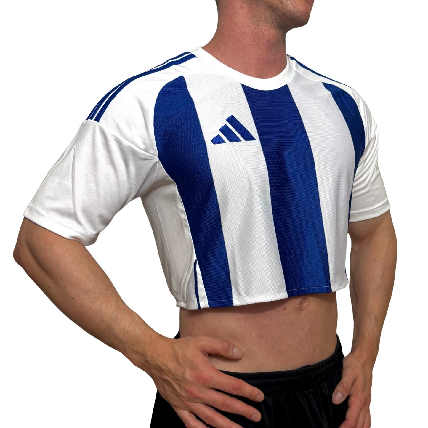 Adidas Blue\White Stripe Crop Top