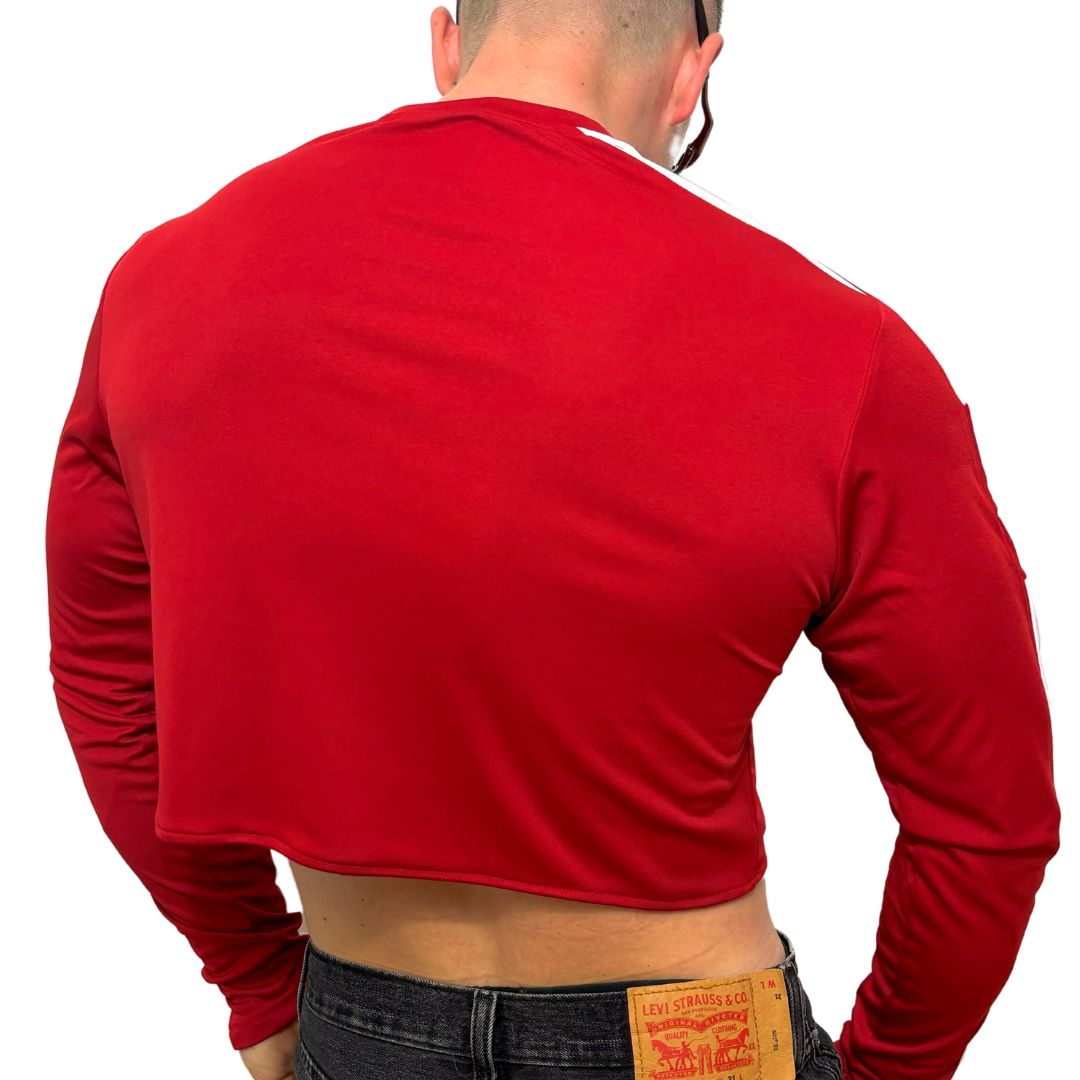 Adidas Sport Red Long Sleeve Crop Top