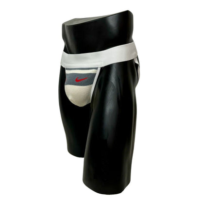 Nike Retro Gray/Red Logo Socks Jockstrap/Thong