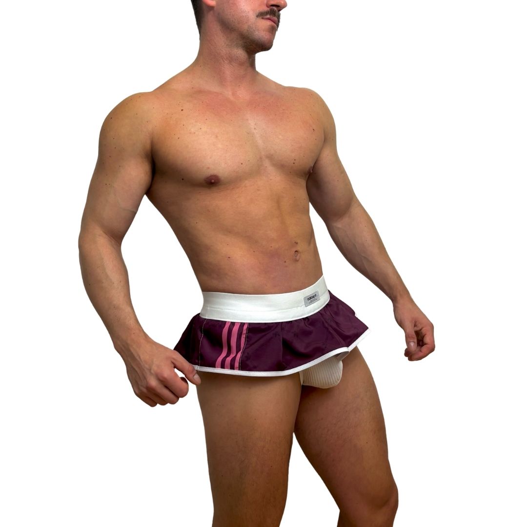 Adidas Logo All Over Purple Skirt Jock/Thong