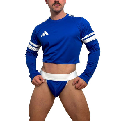 Adidas Neo Long Sleeve Blue Crop Top Look