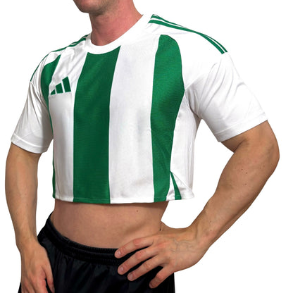 Adidas Green\White Stripe Crop Top