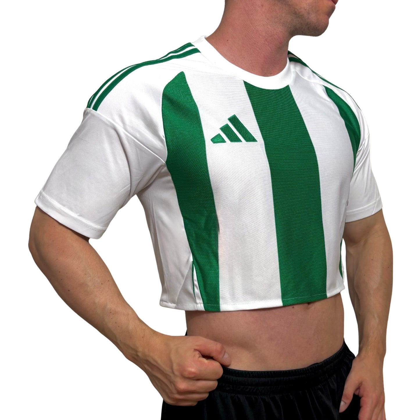 Adidas Green\White Stripe Crop Top