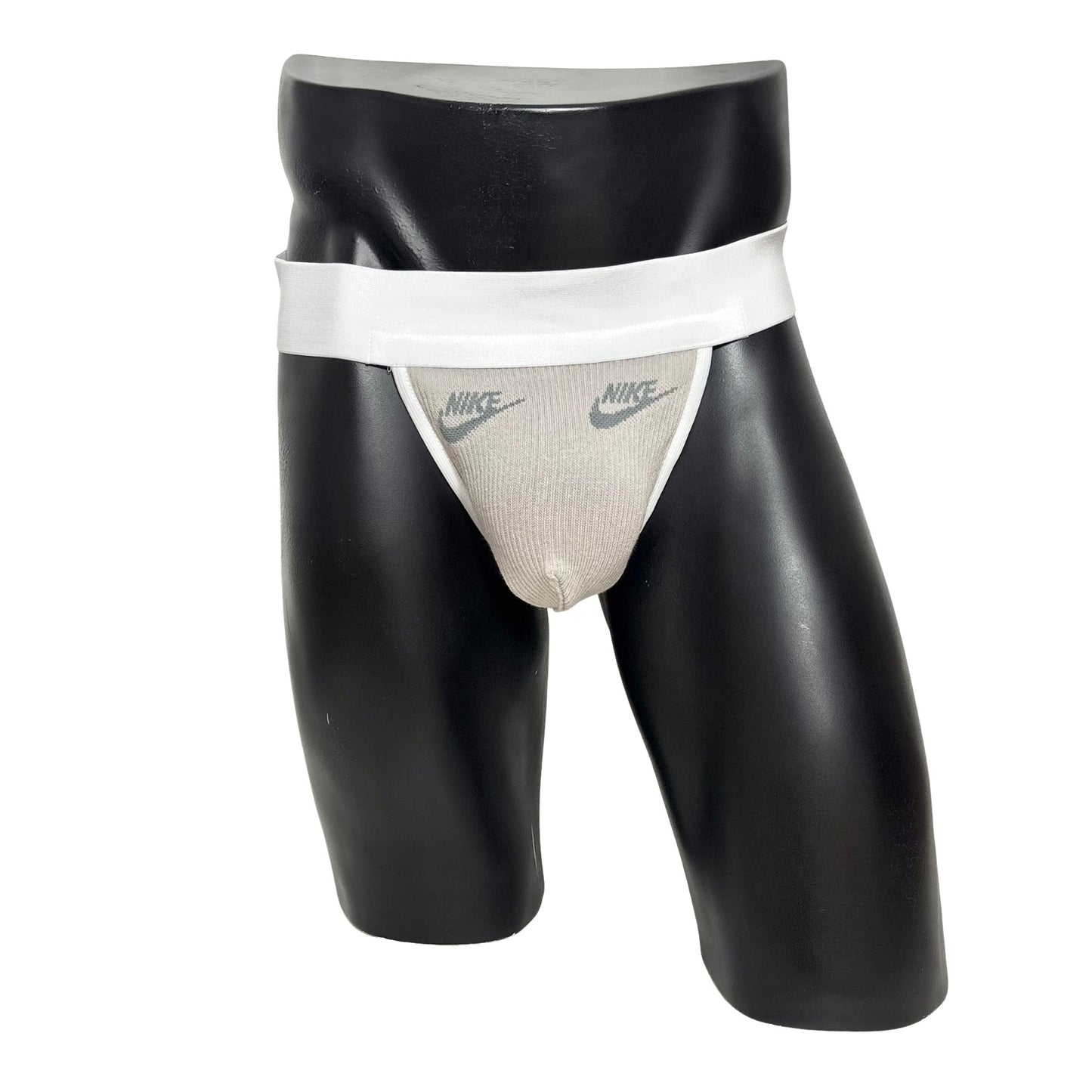 Nike Sand Brown Gray Logo Socks Jockstrap/Thong