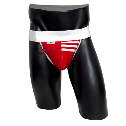 Adidas 3 Stripes Red Pocket Jockstrap/Thong 2.0