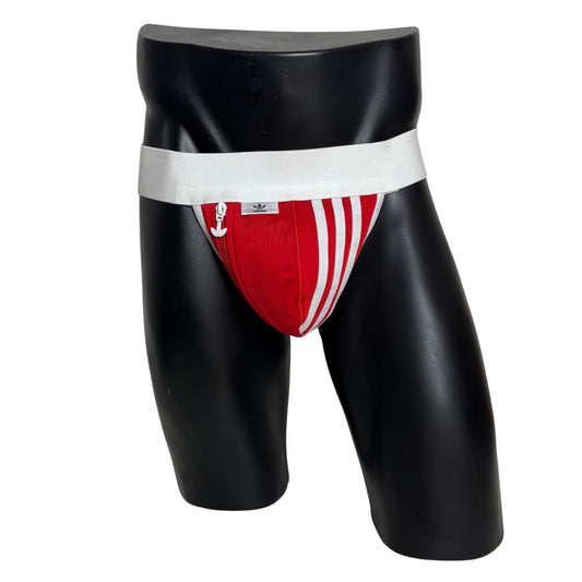 Adidas 3 Stripes Red Pocket Jockstrap/Thong 3.0