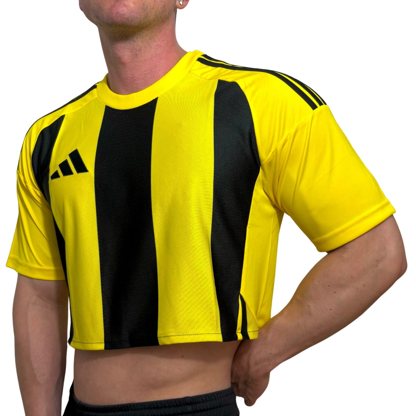 Adidas Yellow\Black Stripe Crop Top