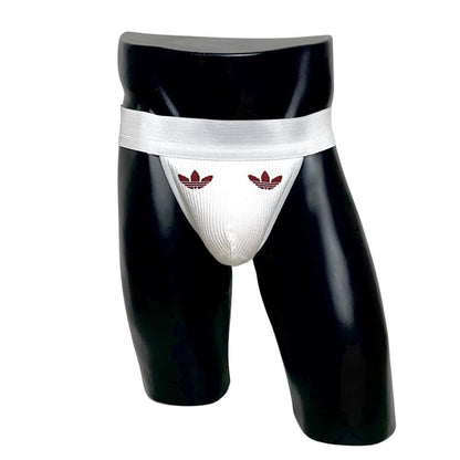 Adidas Red Logo White Socks Jockstrap/Thong
