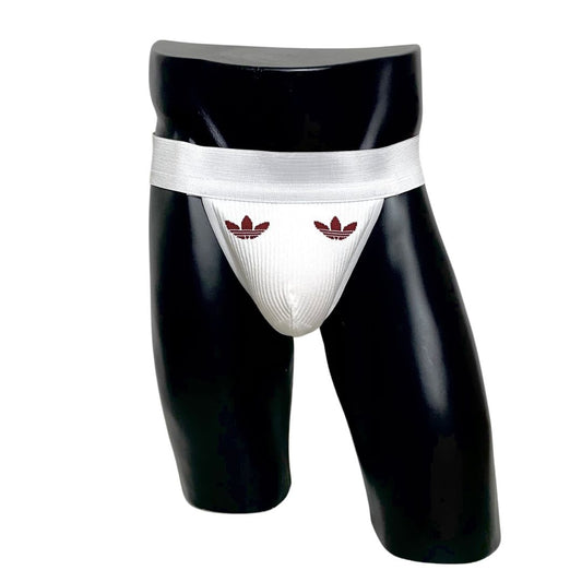 Adidas Red Logo White Socks Jockstrap/Thong
