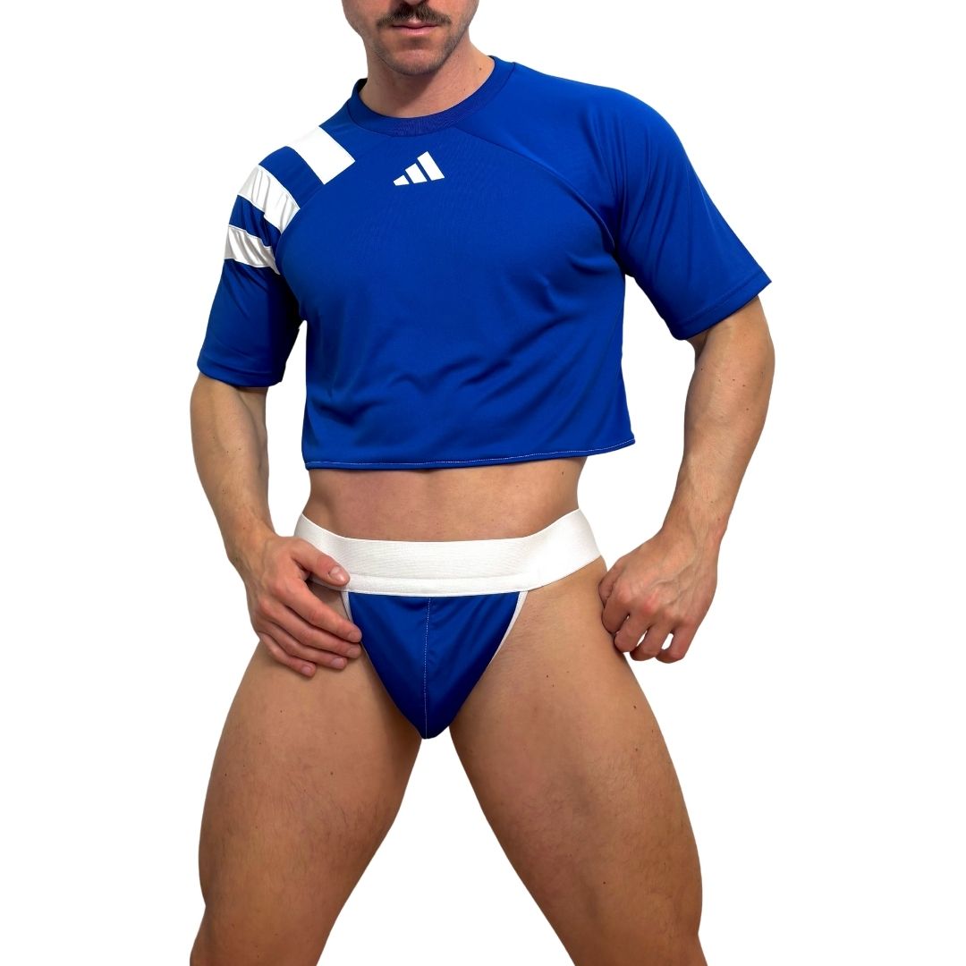 Adidas Neo Short Sleeve Blue Crop Top Look 2.0