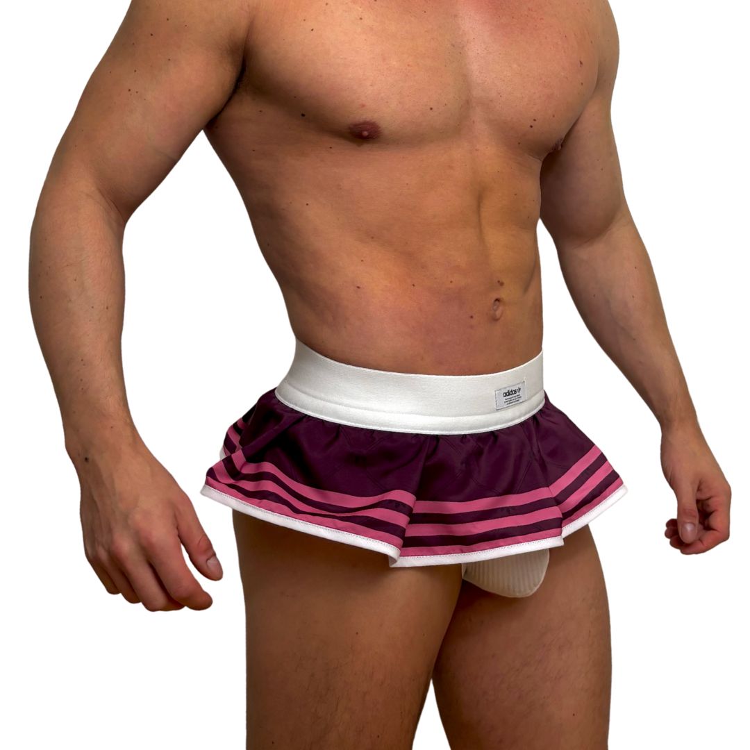 Adidas Three Stripes Purple Skirt Jock/Thong