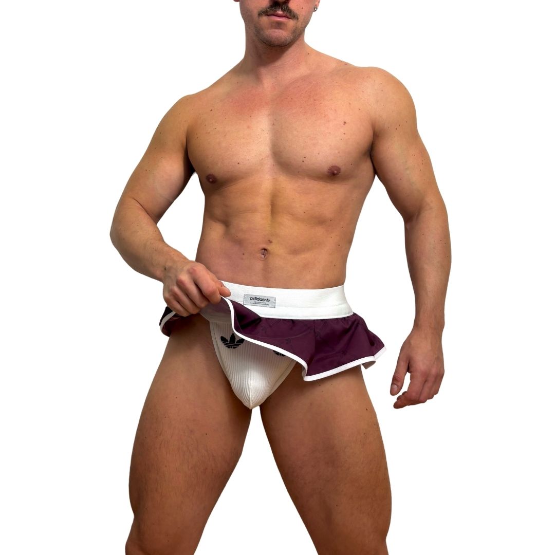 Adidas Logo All Over Purple Skirt Jock/Thong