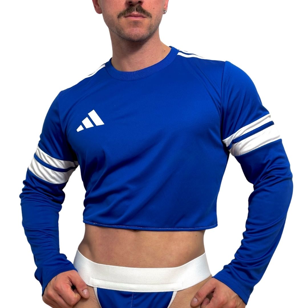 Adidas Neo Blue Long Sleeve Crop Top