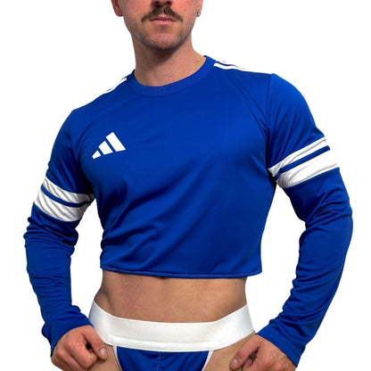 Adidas Neo Blue Long Sleeve Crop Top