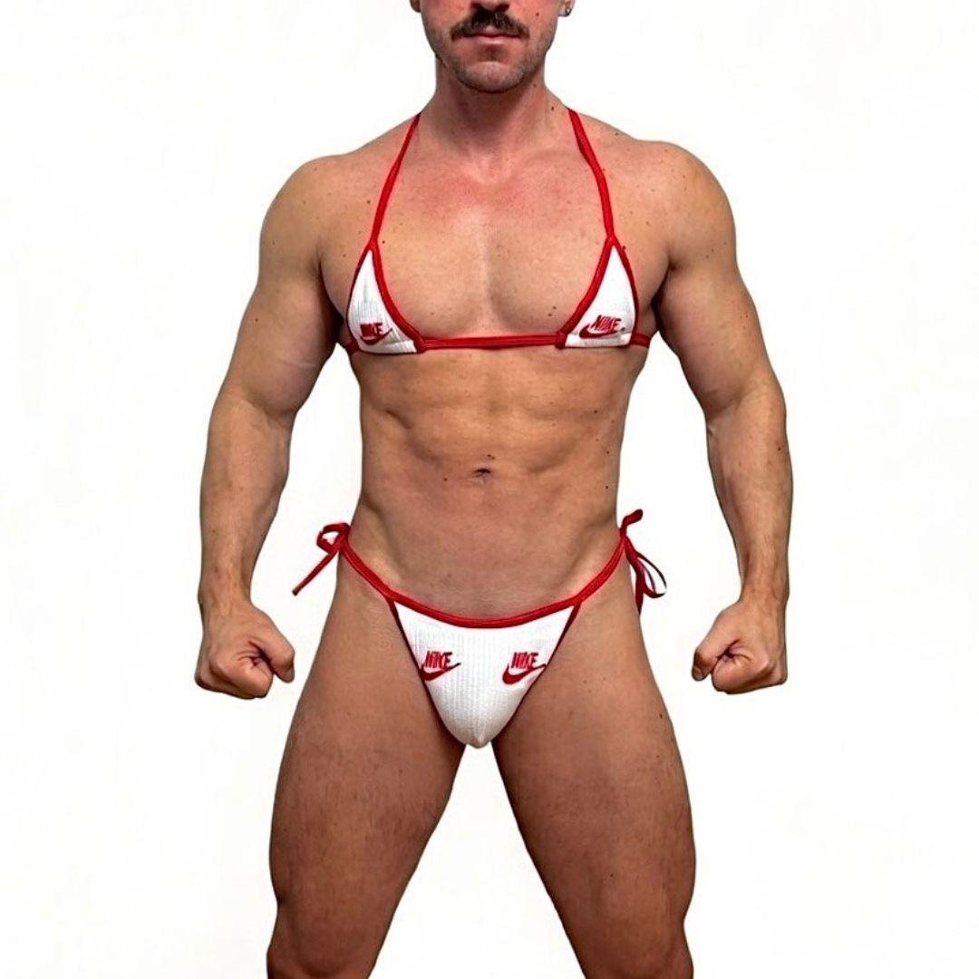 Nike Sport Red Bro Bra and Thong Set
