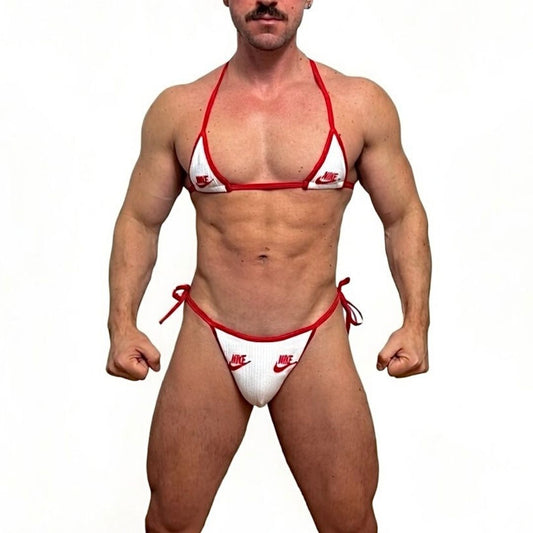 Nike Sport Red Bro Bra and Thong Set