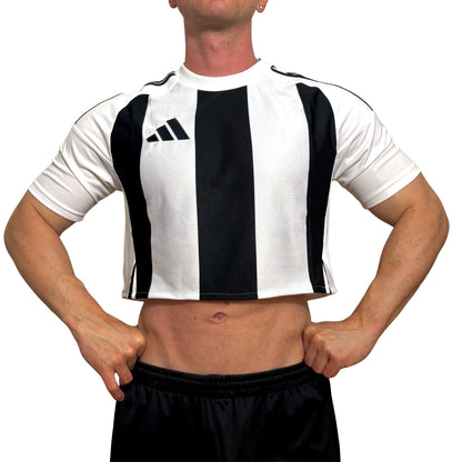 Adidas Black\White Stripe Crop Top