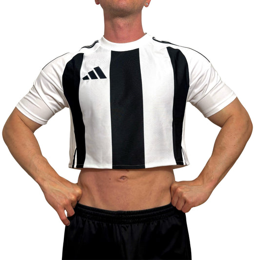 Adidas Black\White Stripe Crop Top