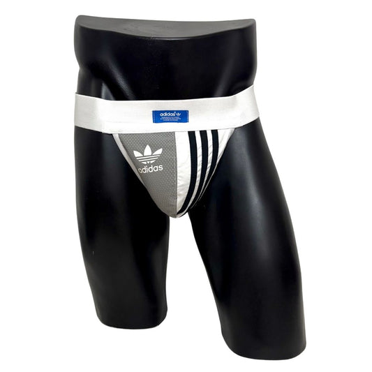 Adidas 3 Stripes Gray/White Jockstrap/Thong