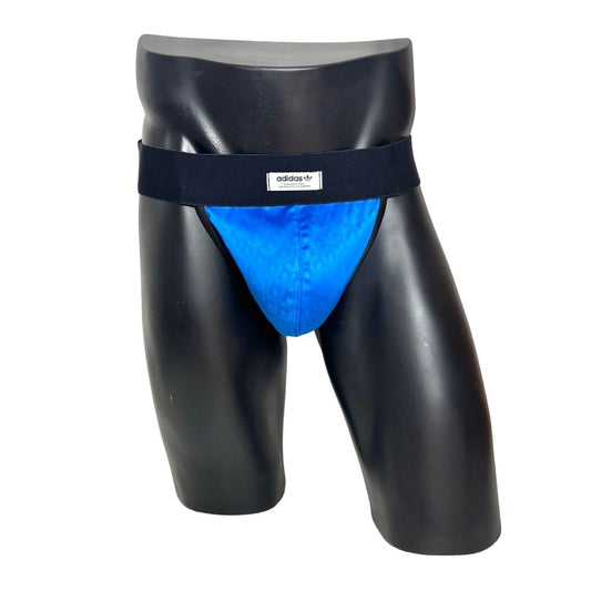 Adidas Glossy Logo All Over Blue Jockstrap/Thong 2.0