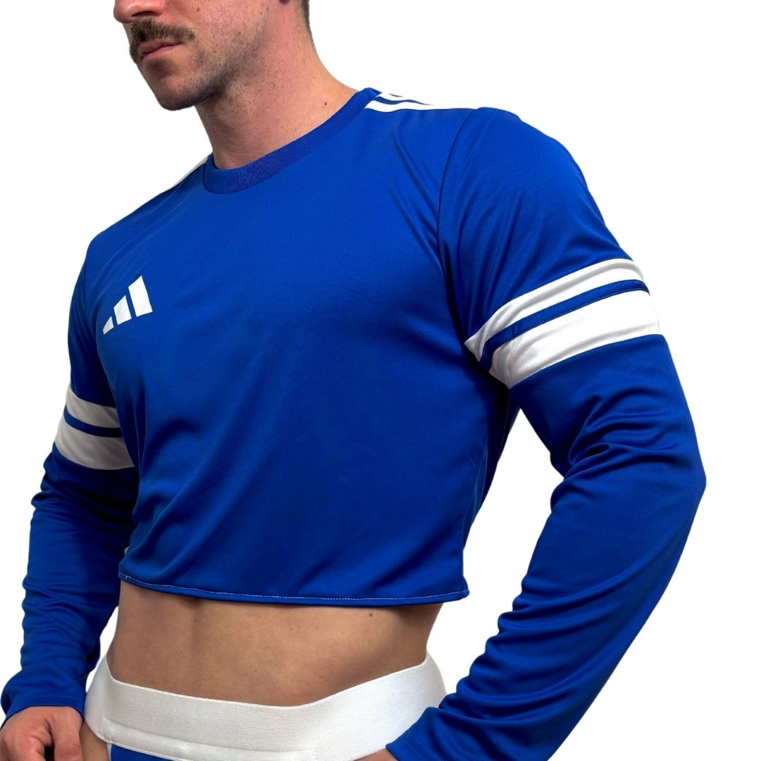 Adidas Neo Blue Long Sleeve Crop Top