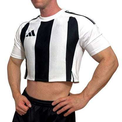 Adidas Black\White Stripe Crop Top