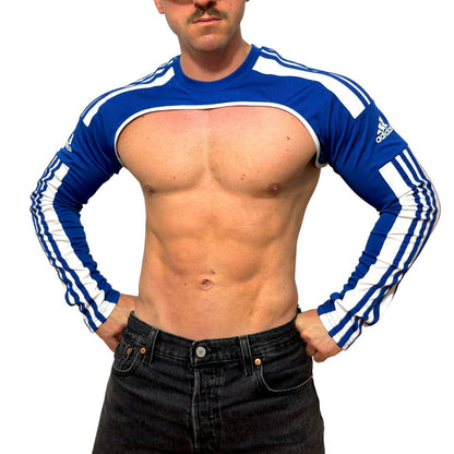 Adidas Sport Shoulders Crop Top Long Sleeves Blue