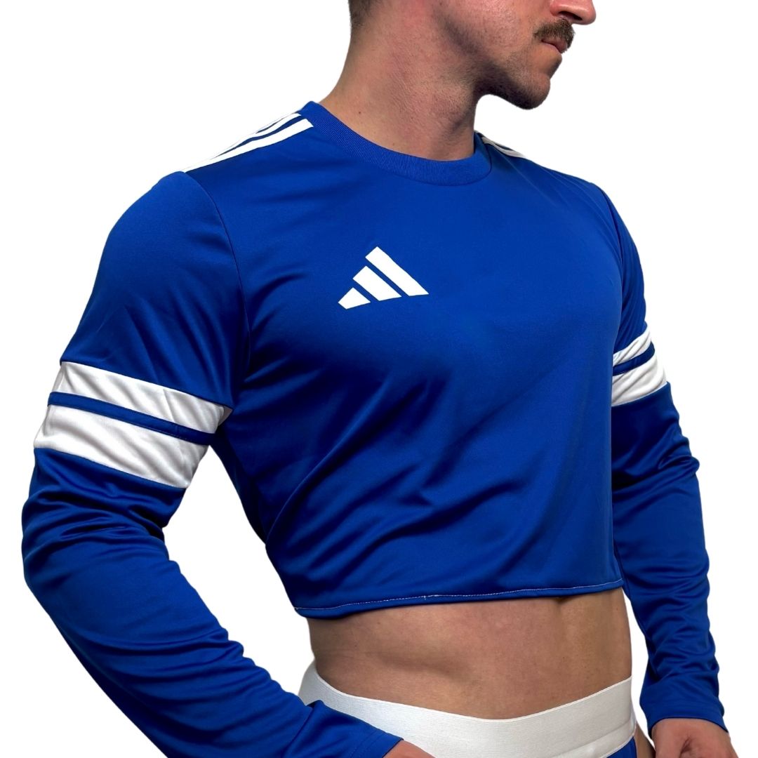 Adidas Neo Blue Long Sleeve Crop Top