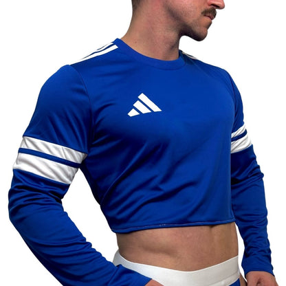 Adidas Neo Blue Long Sleeve Crop Top