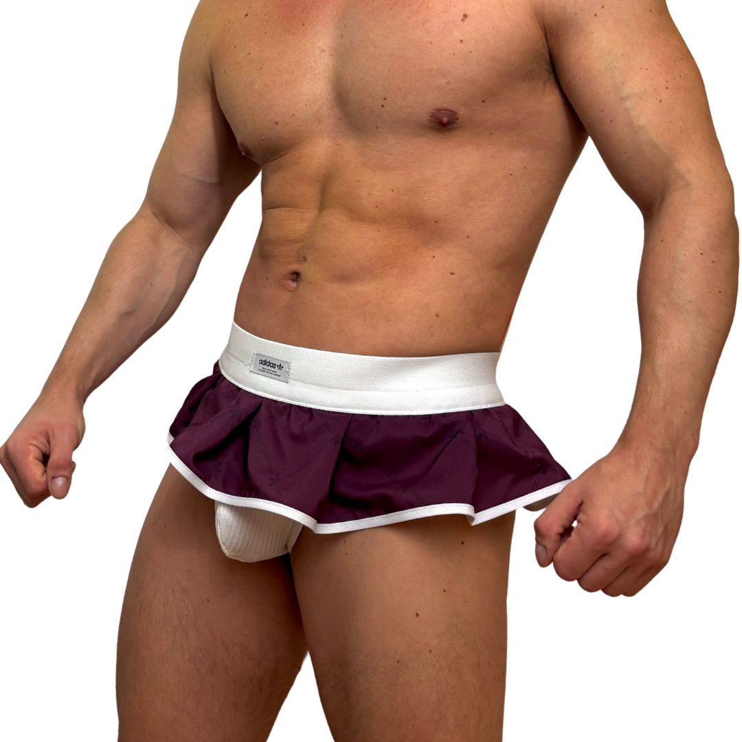 Adidas Logo All Over Purple Skirt Jock/Thong