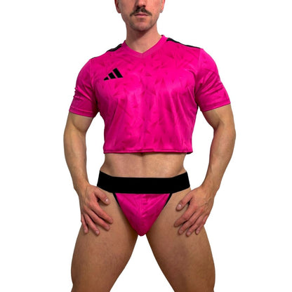 Adidas Neo Short Sleeve Pink Crop Top Look