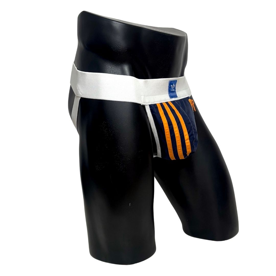 Adidas 3 Stripes Blue/Orange Pocket Jockstrap/Thong