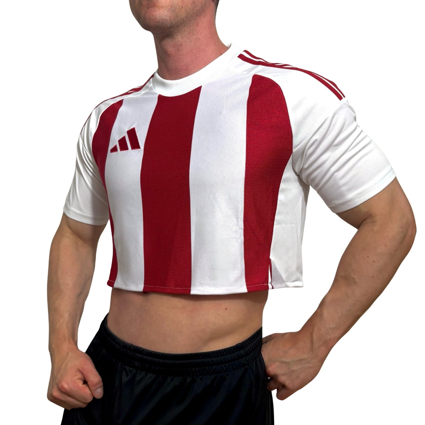 Adidas Red\White Stripe Crop Top