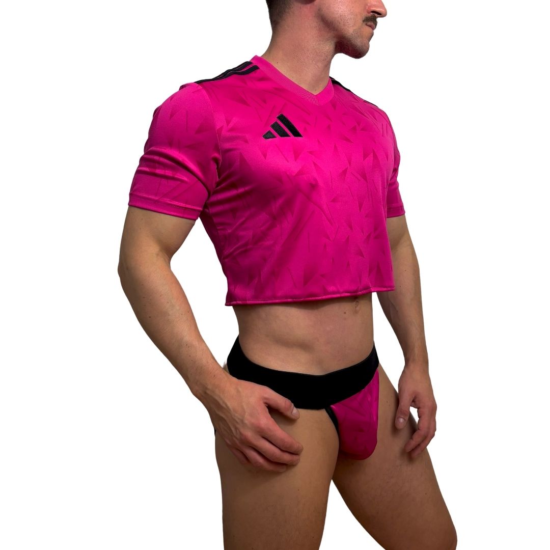 Adidas Neo Short Sleeve Pink Crop Top Look