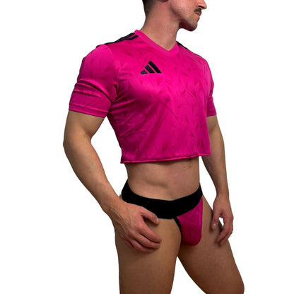 Adidas Neo Short Sleeve Pink Crop Top Look