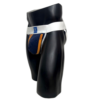 Adidas 3 Stripes Blue/Orange Pocket Jockstrap/Thong