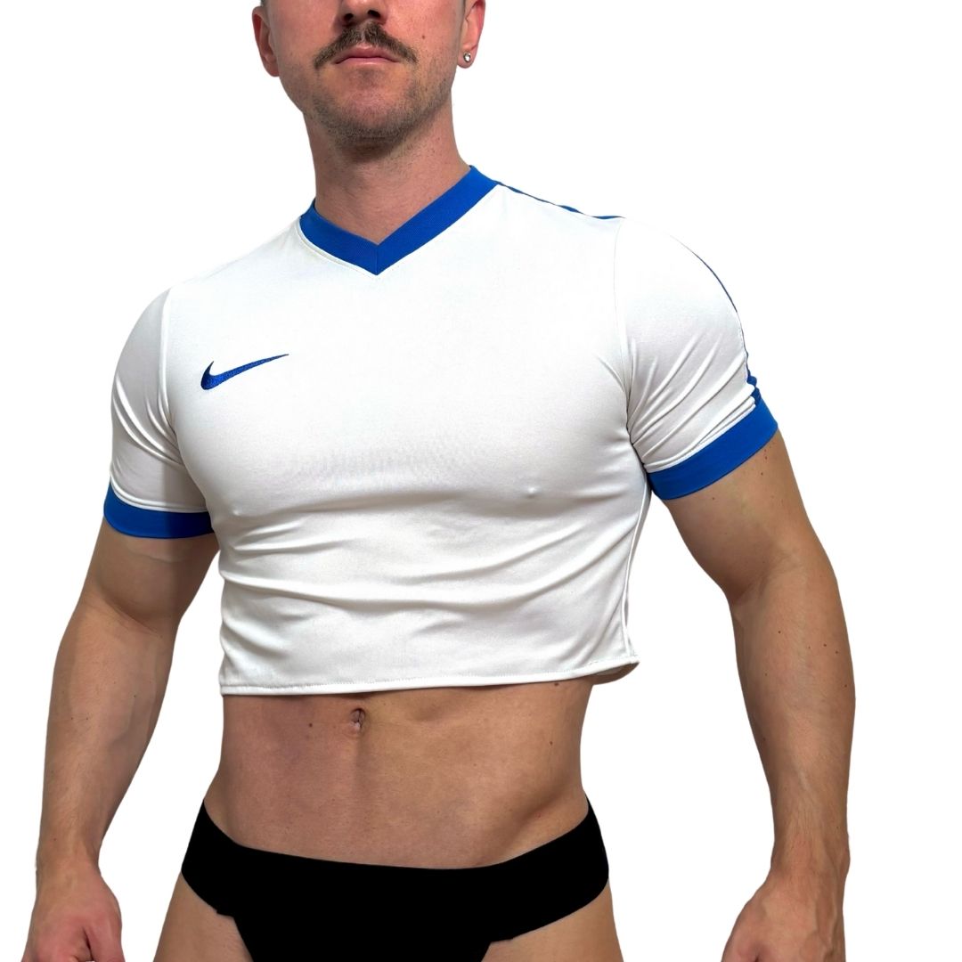 Nike White/Blue Crop Top
