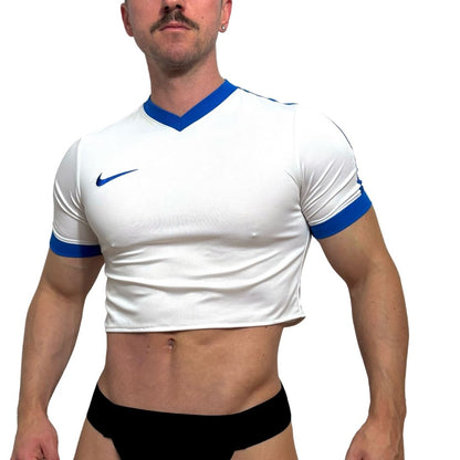 Nike White/Blue Crop Top