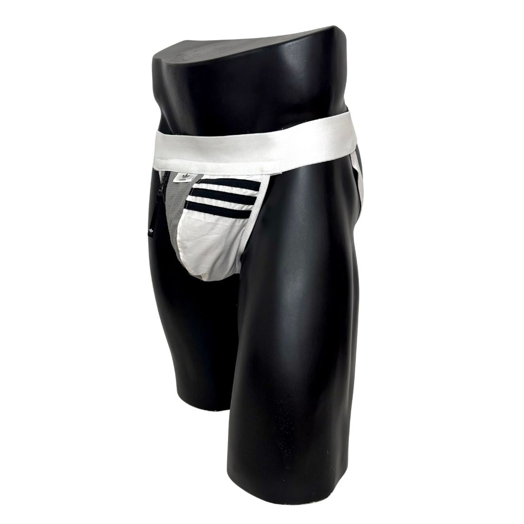 Adidas 3 Stripes Gray/White Pocket Jockstrap/Thong 2.0