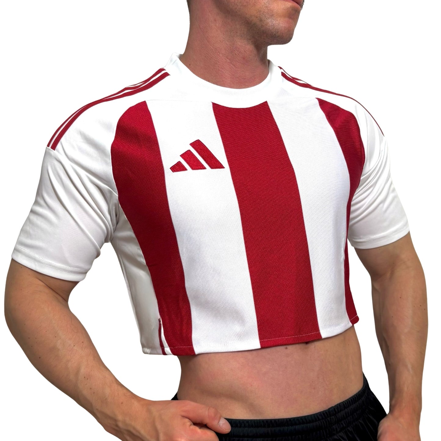 Adidas Red\White Stripe Crop Top