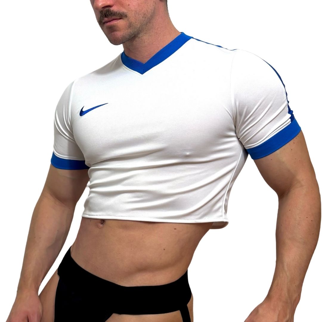 Nike White/Blue Crop Top