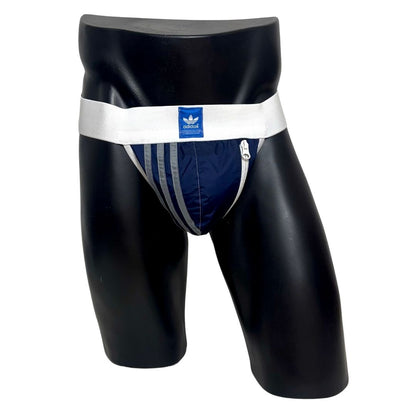 Adidas 3 Stripes Blue/Gray Pocket Jockstrap/Thong