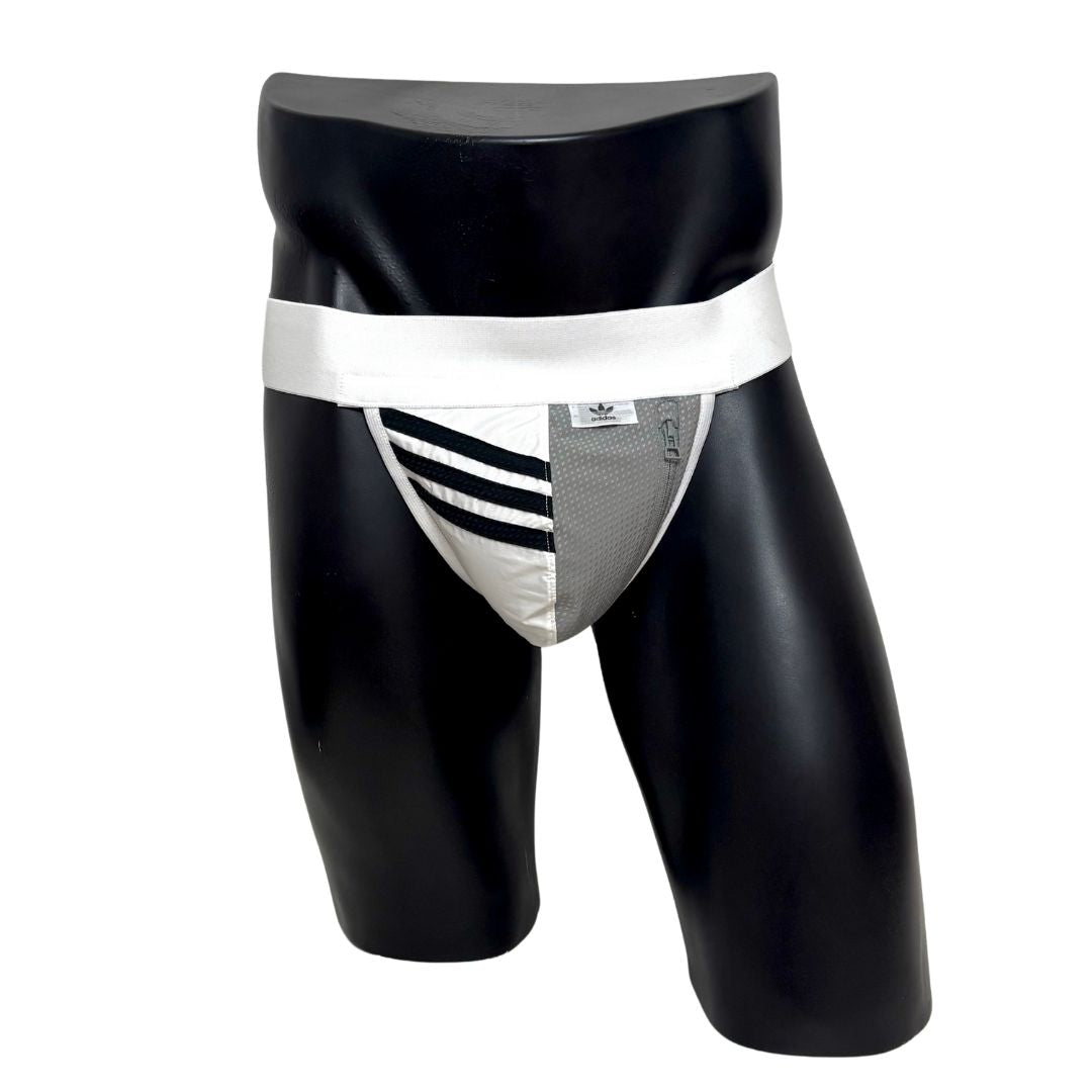 Adidas 3 Stripes Gray/White Pocket Jockstrap/Thong
