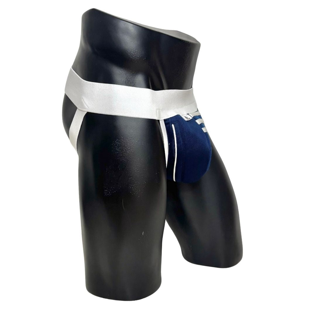 Adidas 3 Stripes Dark Blue Pocket Jockstrap/Thong 2.0