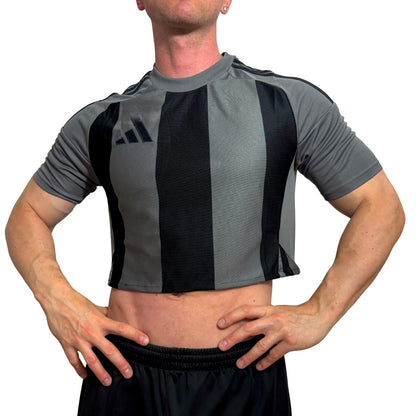 Adidas Gray\Black Stripe Crop Top
